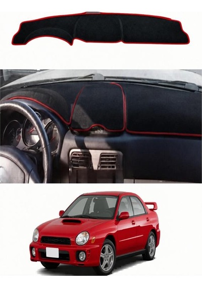 Subaru - Impreza 1992+ Uyumlu Torpido Koruma Kılıfı - Kırmızı Şeritli