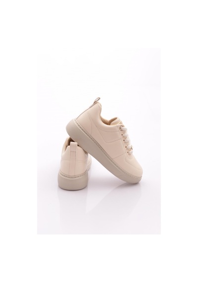 Dgn B1009 Kadin Aksesuarli Sneakers Ayakkabi Bej