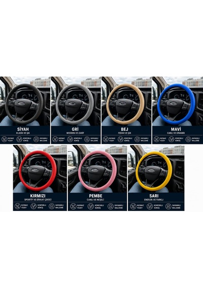 Direksiyon Kılıfı Geçme 38cm Soft Sarı Dkg001y Fermeq