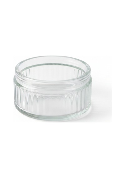 Exemumluk Minimalist Çizgili Cam Tealight Mumluk Modern Ve Şık Dokunuş Bej