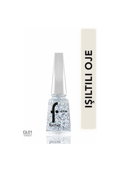 Flormar Glitter Yarı Transparan Parlak Bitişli Simli Oje GL01