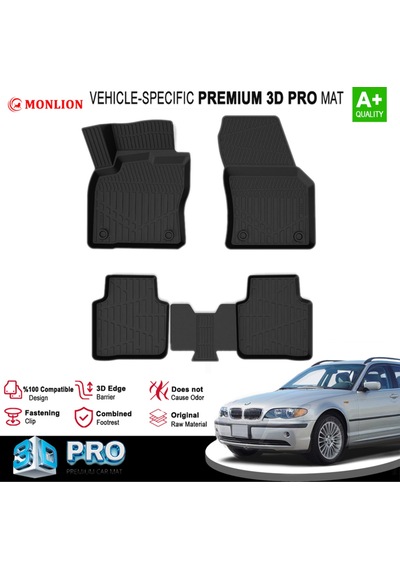 Paspasları, Bmw 3 Serisi E46 1997-2006 3d Lazer Ölçülü Kokusuz Kaymaz Önvearka