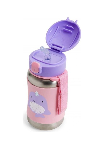 Mey İthalat Zoo Pipetli Paslanmaz Çelik Suluk 350 Ml Narwhal Pembe