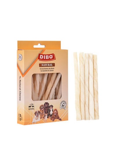 Sütlü Beyaz Burgu Çubuk Çiğneme Kemiği Köpek Ödülü 100 Gr 12 Cm