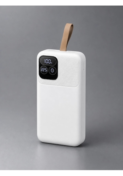Eima 30.000 Mah Powerbank Dahili Kablolu Hızlı Şarj 22.5w Taşınabilir Şarj Cihazı Type-c Lightning U Beyaz