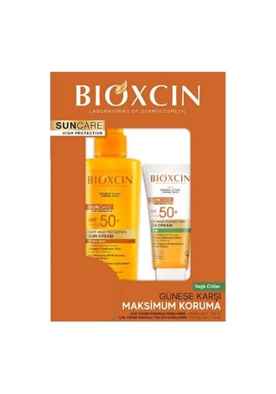 Bioxcin Sun Care Spf 50 Yüz Güneş Kremi 50 Ml Karma Yağlı Cilt + Vücut Güneş Spreyi 200 Ml