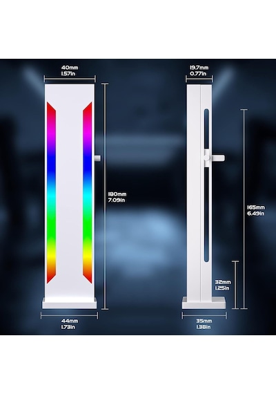 Beyaz Rgb Grafik Kartı Gpu Destek Braketi, Tek Yuvalı Kartlar, 5v 3pın Argb Led'li Destek Ekran Kartı Tutucu Braketi,
