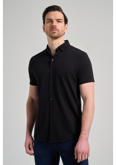 İmza Siyah Kısa Kol Düz Örme İtalyan Yaka Düğmeli Cepsiz Pamuklu Classic Slim Fit Gömlek 1004250156 001 Siyah İmza Siyah Kısa Kol Düz Örme İtalyan Yaka Düğmeli Cepsiz Pamuklu Classic Slim Fit Gömlek 1004250156 001 Siyah