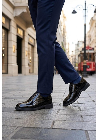 Pierre Cardin 702606 Siyah Rugan Damat Ayakkabısı Takım Ayakkabısı Erkek Klasik Ayakkabı