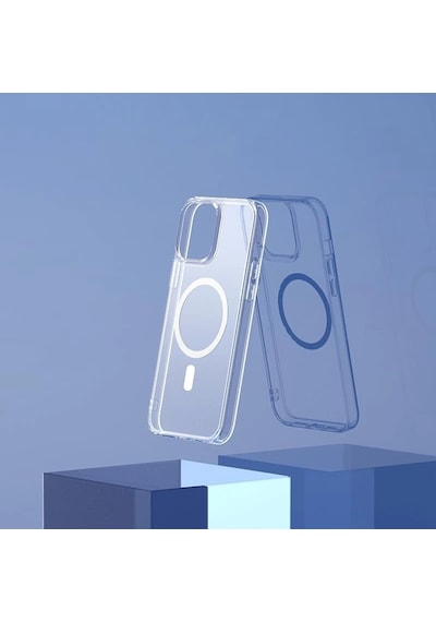 Apple Uyumlu  iPhone 13 Pro Magsafe Kablosuz Şarj Destekli Manyetik Şeffaf Koruyucu Kılıf