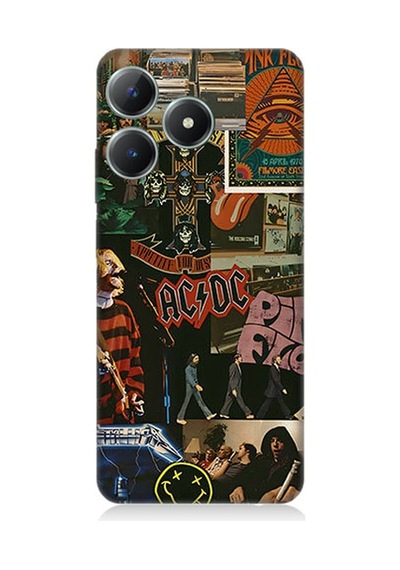 Realme Note 50 Uyumlu Rock Posterleri  Desenli Silikon Kılıf