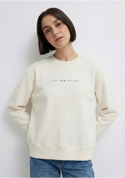 Mavi - Mavi Denim Baskılı Ekru Sweatshirt 1s10525-80194 Ekru
