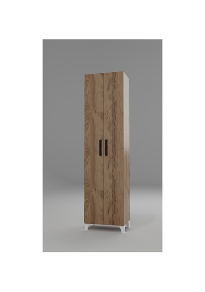 Long I 2 Kapaklı Raflı Çok Amaçlı Dolap Banyo Balkon Kiler Mdf Ceviz