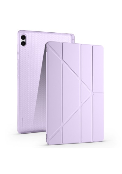 Samsung Galaxy Tab S11 Ultra Uyumlu Kılıf Tri Folding Kalem Bölmeli Katlanabilir Standlı Pu Yumuşak Kapak Kapaklı Kılıf