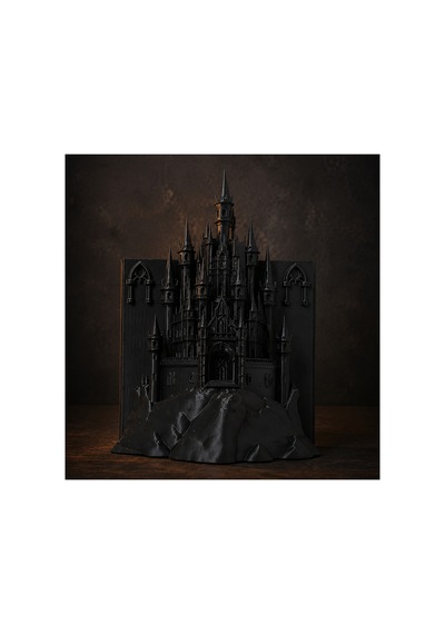 Şato Kitap Tutucu Gotik Kale Kitap Desteği 3d Baskı Dekoratif Kitaplık Aksesuarı Siyah
