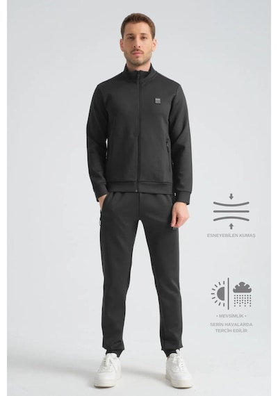 Shooter Sportswear Shooter Scuba Mevsimlik Regular Fit Erkek Eşofman Takım Siyah