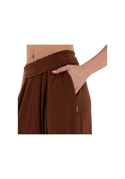 Inguz Beli Katlanabilir Yoga Şalvar Kahverengi