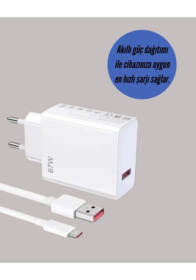 67w Turbo Hızlı Şarj Adaptörü Ve Type-c Kablo Güvenli Şarj Teknolojisi