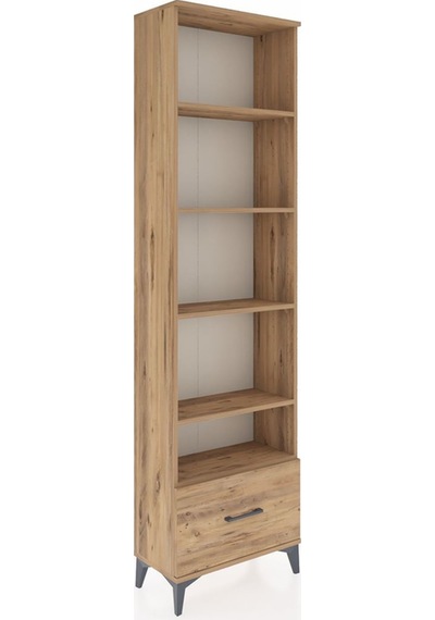 Arges Dolap 5 Raflı Tek Çekmeceli 60x30x221 Çam-çam Çam