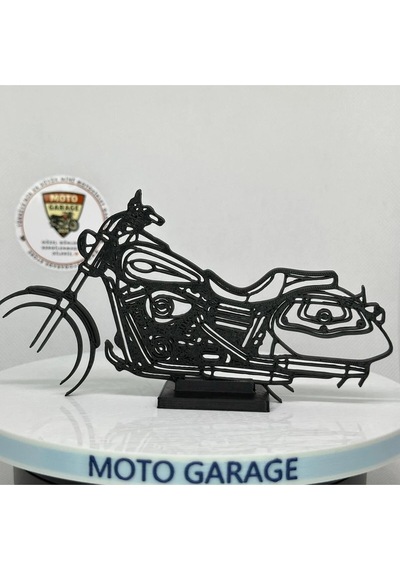 Harley Dyna Low Rider Masa Dekoru Motor Tutkunlarına Özel Motosiklet Silüeti