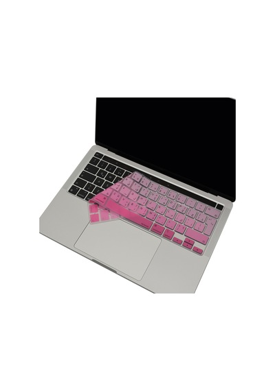 Arapça Klavye Apple Uyumlu MacBook Pro Kılıf M1-m2, 13inç Gradient Touchbarlı A2338 A2289 A2251 A2141 Uk Enter İle Pembe