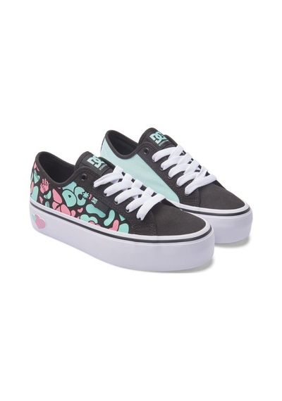 Dc Shoes Adjs300280 Manual Platform Black/crazy Pink/turquoise Kadın Sneaker 001