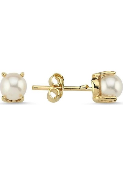 5,5 Mm Kadın Doğal İncili Küpe Sarı Sarı