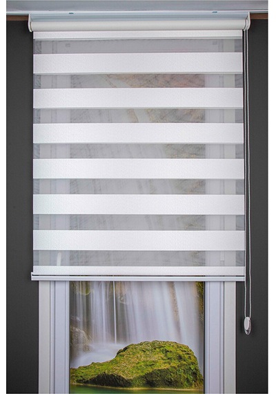 Oba Perde Pirilti Zebra Perde Beyaz 140 x 190