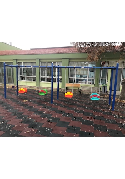 Zincirli Figürlü Park Salıncak Oturağı Kalibre Zincirli Turkuaz Yeşil