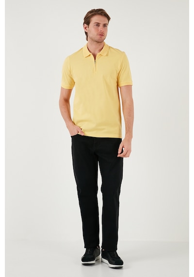 Buratti Pamuklu Regular Fit Yarım Fermuarlı Erkek Polo Yaka T Shirt 5901029 Sari