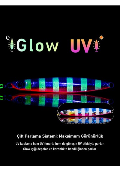 Jig, Zoka, Suni Yem, Glow Uv Metal Jig, 45gr 10cm Jıgto Nova-45