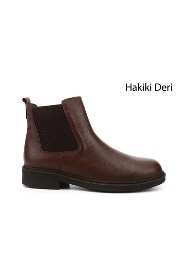 Gönderi(R) Gönderi R Kahve Floter Kauçuk Taban Hakiki Deri Chelsea Bot Kahve