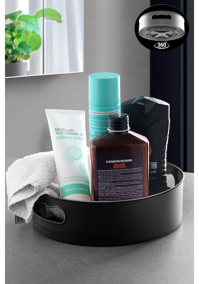 Kitchen Life Düzenleyici Tepsi 360 Derece Dönen Siyah Banyo&buzdolabı Siyah Syn