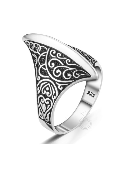 925 Ayar Gümüş Viking Baltası Tasarım Erkek Yüzük Gümüş
