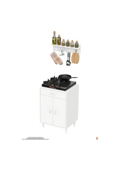 M Doqu Baharat Raflı 60 Cm Ocak Altı Mutfak Dolabı - Çekmece, Kapak Ve Tüp Göz Bölmeli Beyaz M Doqu Baharat Raflı 60 Cm Ocak Altı Mutfak Dolabı - Çekmece, Kapak Ve Tüp Göz Bölmeli Beyaz