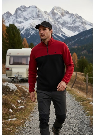 Buratti Regular Fit Anti-Pilling Tüylenme Yapmayan Dik Yaka Kışlık Şardonlu Erkek Polar 5906016 Bordo