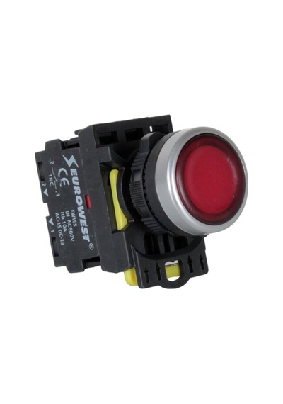 Yaylı Ledli Stop Buton 220 V Kırmızı