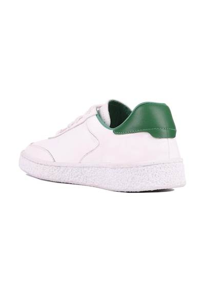Shoetyle - Beyaz Hakiki Deri Bağcıklı Erkek Sneaker 666-11-1255 Beyaz