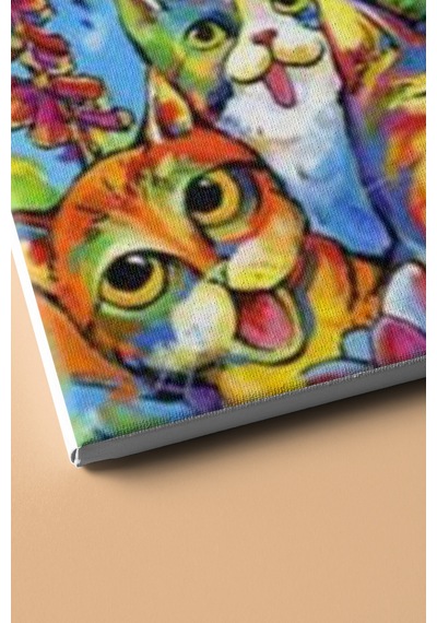Webstyle Sayılarla Boyama Seti Kasnaklı Neşeli Kediler 40 X 50 Cm