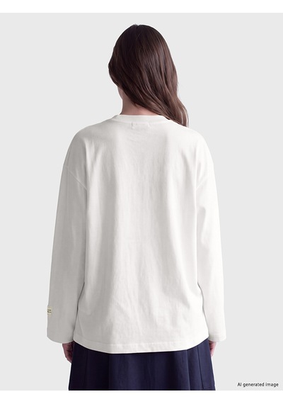Lcw Modest Beyaz Baskılı Oversize Kadın Sweatshirt Tunik