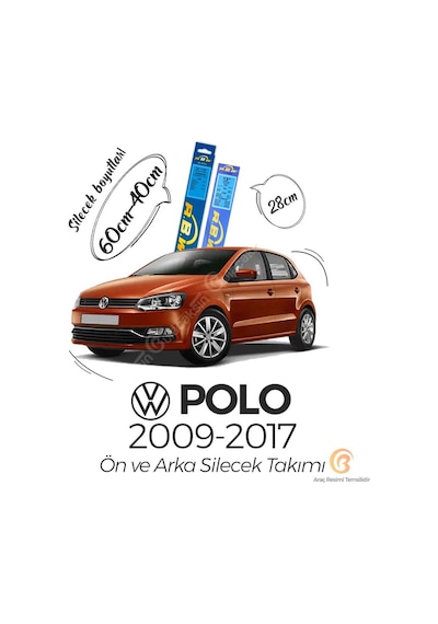 Volkswagen Polo Ön ve Arka Silecek Seti (2009-2017) RBW