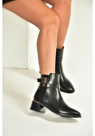 Fox Shoes V518978109 Siyah Kalın Alçak Topuklu Kadın Bot Siyah Fox Shoes V518978109 Siyah Kalın Alçak Topuklu Kadın Bot Siyah
