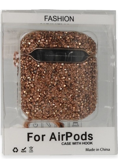 Apple Airpods 2 2.nesil Mira Taşlı Kılıf - Rose Gold