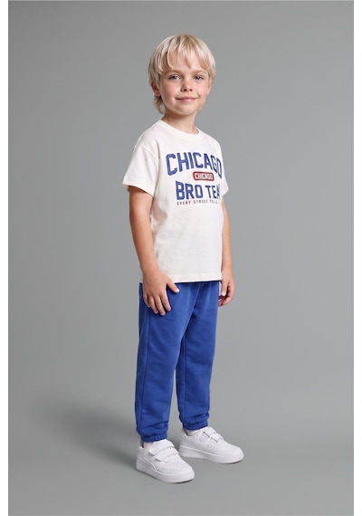Defacto %100 Pamuk Dinozor Baskılı Sweatshirt Üst Lastikli Paça Alt 2li Takım Erkek Bebek H5612a526auer105 Ekru-er105