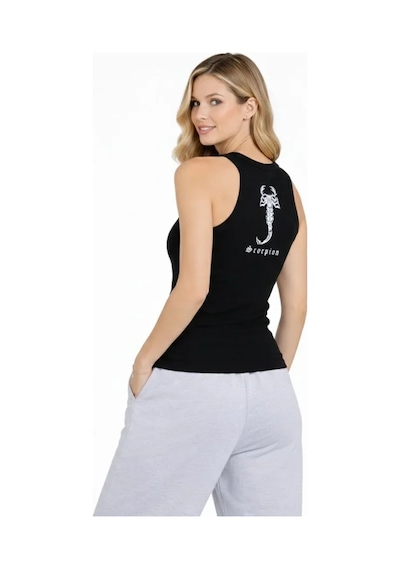 Etiler Collection Fitilli Atlet Sıfır Yaka Slim Fit Arka Baskılı Spor Atlet - Siyah Etiler Collection Fitilli Atlet Sıfır Yaka Slim Fit Arka Baskılı Spor Atlet - Siyah