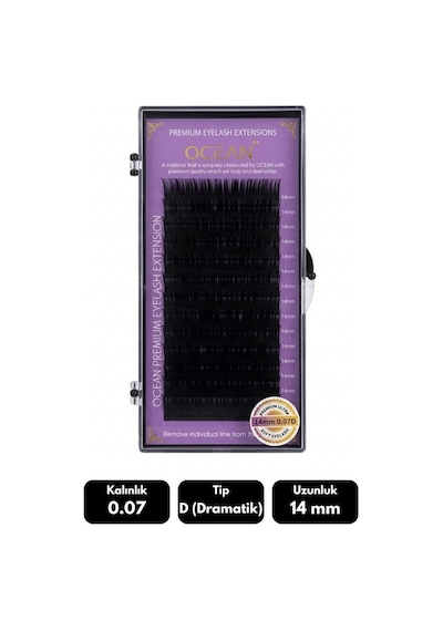 Ocean 0.07d Dramatik Kıvrım 14 Mm Soft Eyelash Doğal İpek Kirpik 16'lı