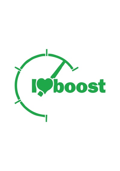 I Love Boost Araba Sticker 17x17 Cm Yeşil