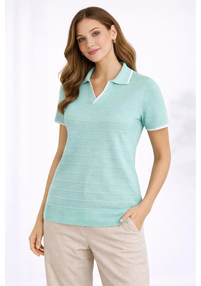 Wear Vexel Kadın Yazlık Dokuma Triko Tişört Düğmesiz Polo Yaka Kısa Kol T-shirt - Mint Yeşili Mint Yeşili Wear Vexel Kadın Yazlık Dokuma Triko Tişört Düğmesiz Polo Yaka Kısa Kol T-shirt - Mint Yeşili Mint Yeşili