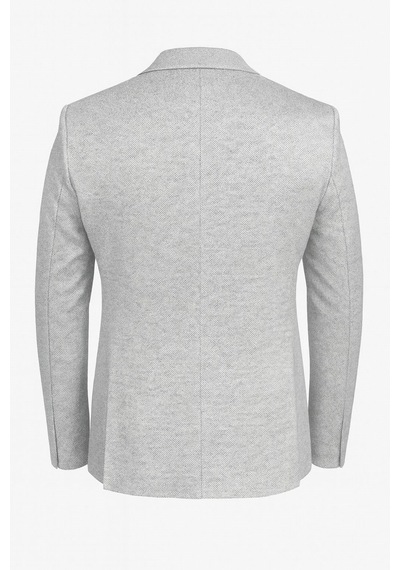 Plus Scorpion Erkek Karyağdı Desenli Slim Fit Blazer Ceket Mavi & Gri Şık Günlük Ve Ofis Kombin Color2