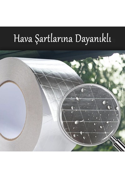 Yapışkanlı Fiberglas Lif Takviyeli Alüminyum Folyo Bant 45 Mm X 25 Metre Yanmaz Soba Borusu Bandı